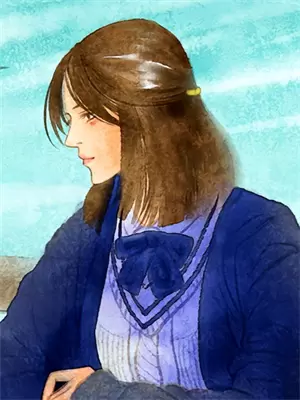 山路上的女人图片